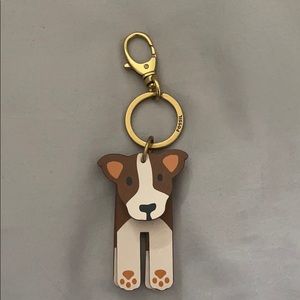 Fossil Leather Dog Keychain